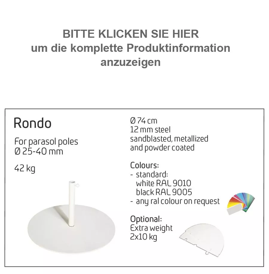 Rondo Sockel / 42 kg RAL 9010