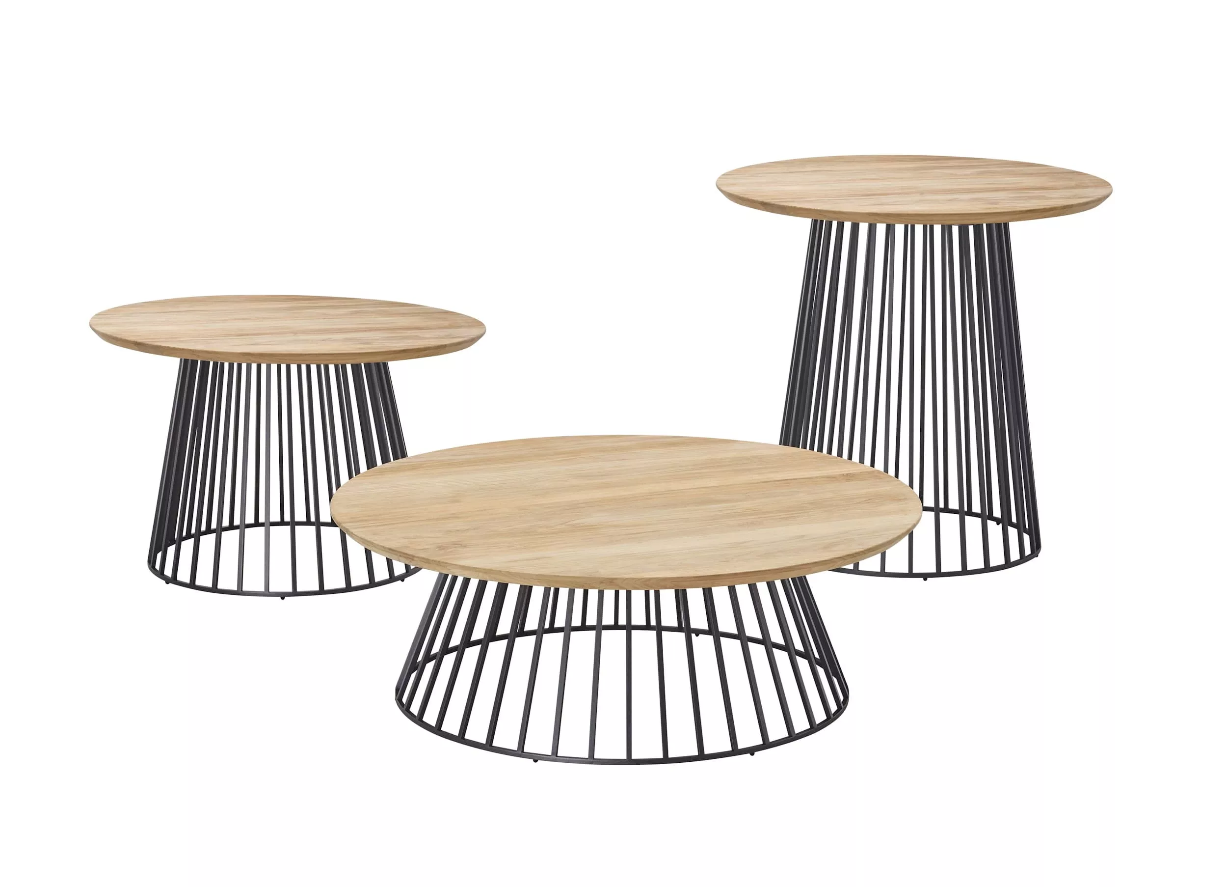 Solpuri Grid Kaffeetisch in Anthracite in drei verschiedenen Größen ohne Hintergrund