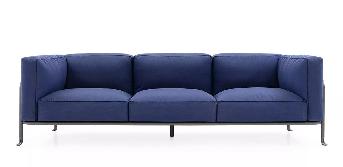 B&B Italia Borea Loungesofa in dunkelblau ohne Hintergrund