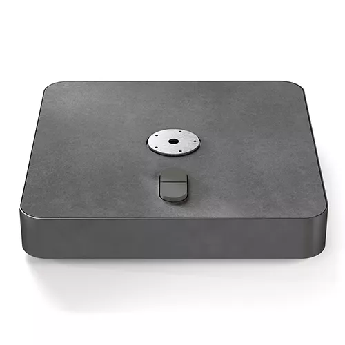 Rollensockel M4 120kg, Stahl verzinkt (anthrazit), mit Gewichte-Set und Decorplatte in Aluminium anthrazit