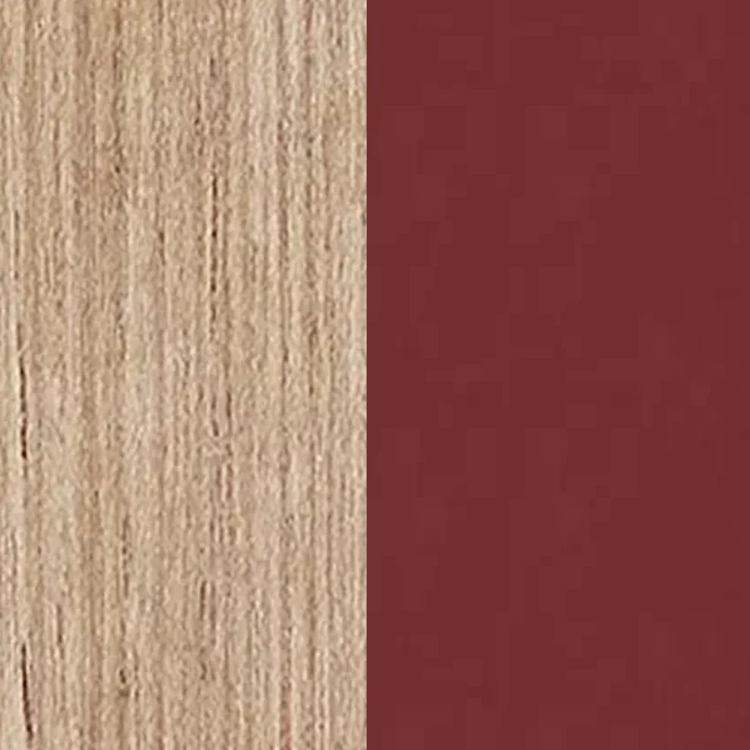 Teak gebeizt / metal warmred