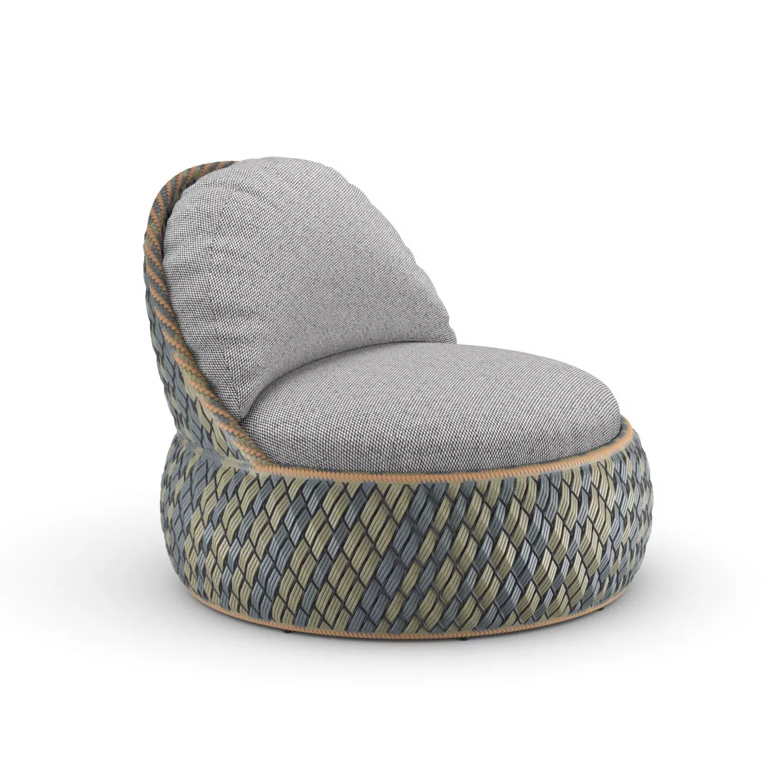 Dedon Dala Sessel in Grau und Blau ohne Hintergrund