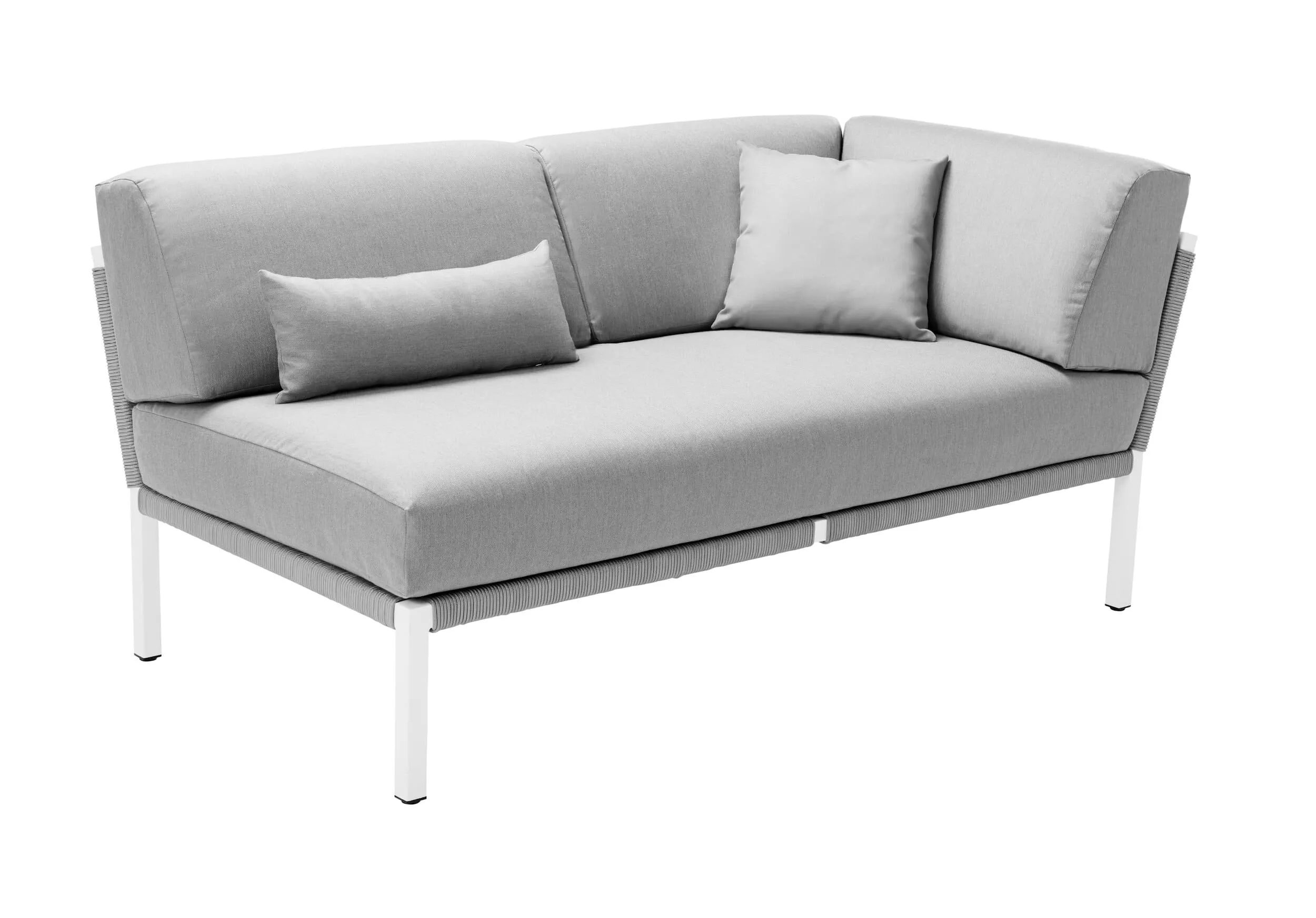 Solpuri Club Recamiere in Weiß und Grau ohne Hintergrund