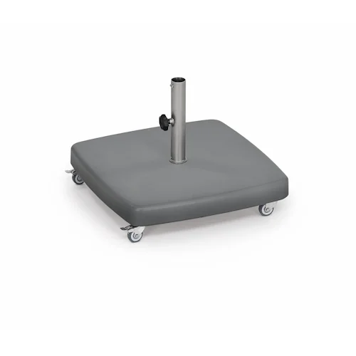 Bodenplatte Beton 55 kg, eckig mit 4er-Rollensatz (2x feststellbar)