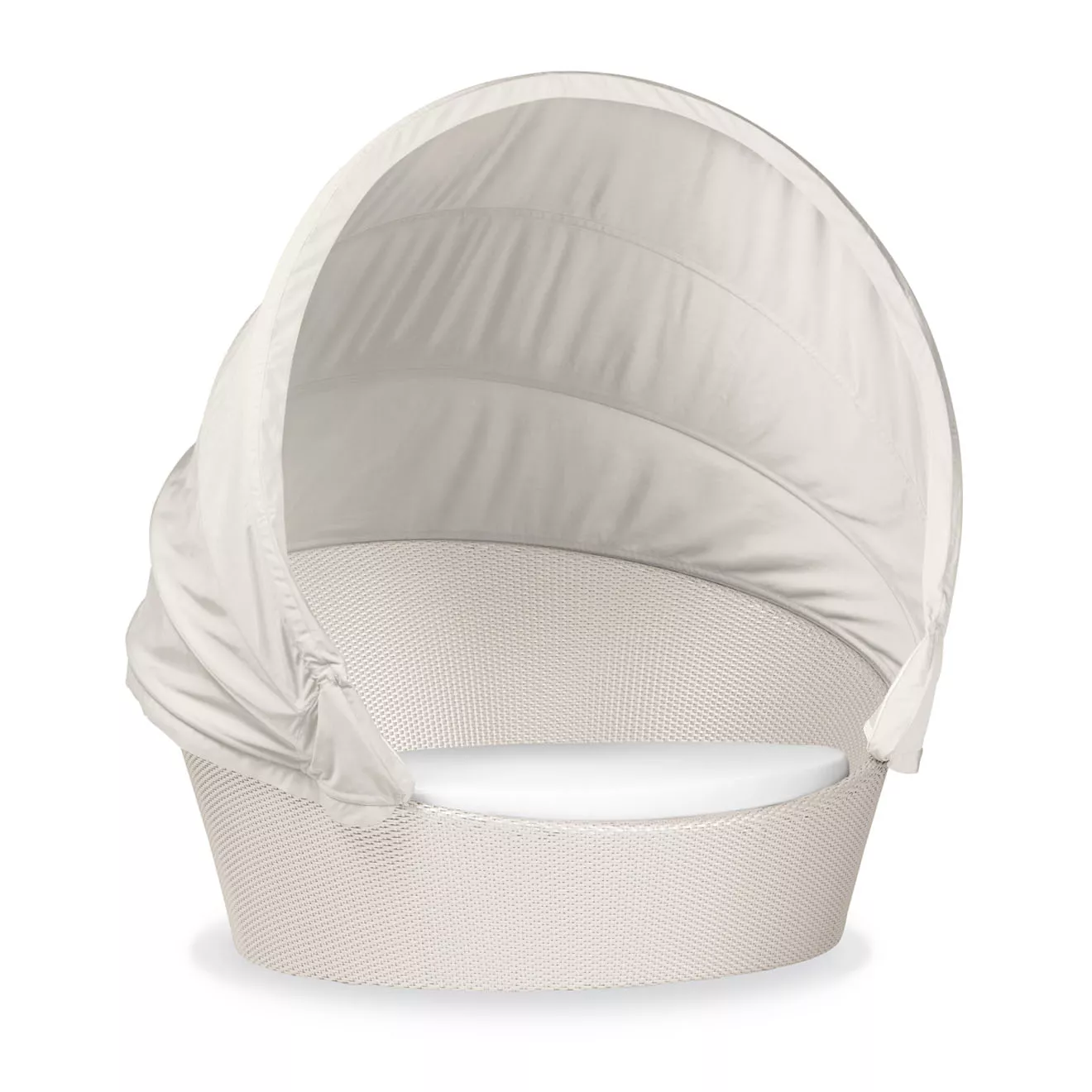 Dedon Orbit Sofainsel mit Verdeck in Beige für den Außenbereich ohne Hintergrund