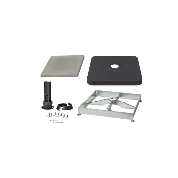 Sockelrahmen M4, 180kg inkl. Platten-Set 12 x Beton & Drehfuss anthrazit