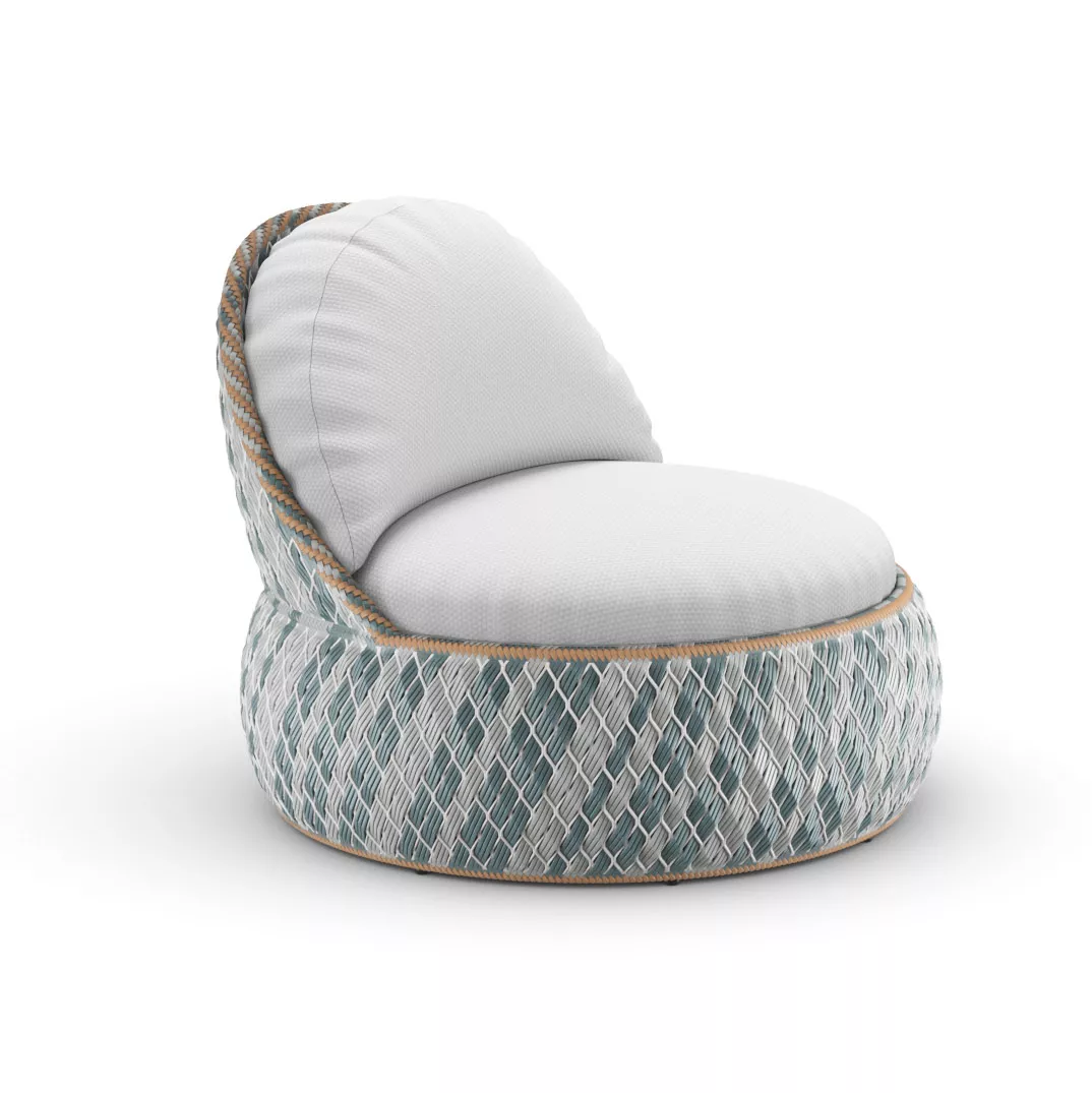 Dedon Dala Sessel in Weiß und Blau ohne Hintergrund