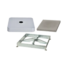 Sockelrahmen M4, 180kg inkl. Platten-Set 12 x Beton & Abdeckung eloxiert Look
