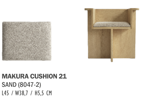 MAKURA 21: L 45 x B 38,7 x H 5,5 cm