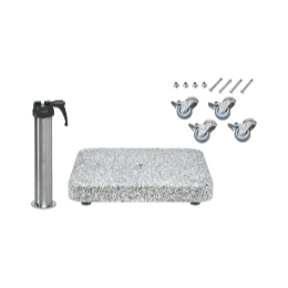 Granitsockel Z, 40kg inkl. Standrohr Z Edelstahl & Rollen-Set Edelstahl