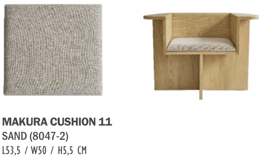 MAKURA 11: L 53,5 x B 50 x H 5,5 cm