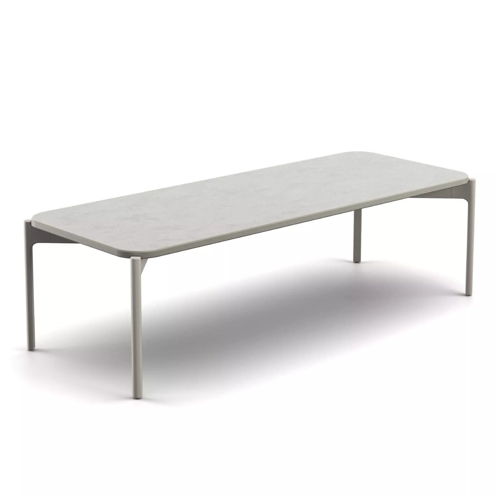 Dedon Izon Kaffeetisch 130x50 cm in hellem Design ohne Hintergrund