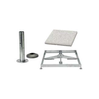 Sockelrahmen M4, 120kg inkl. Standrohr M4 P+ & Platten-Set 4xBeton & 4xGranitoptik