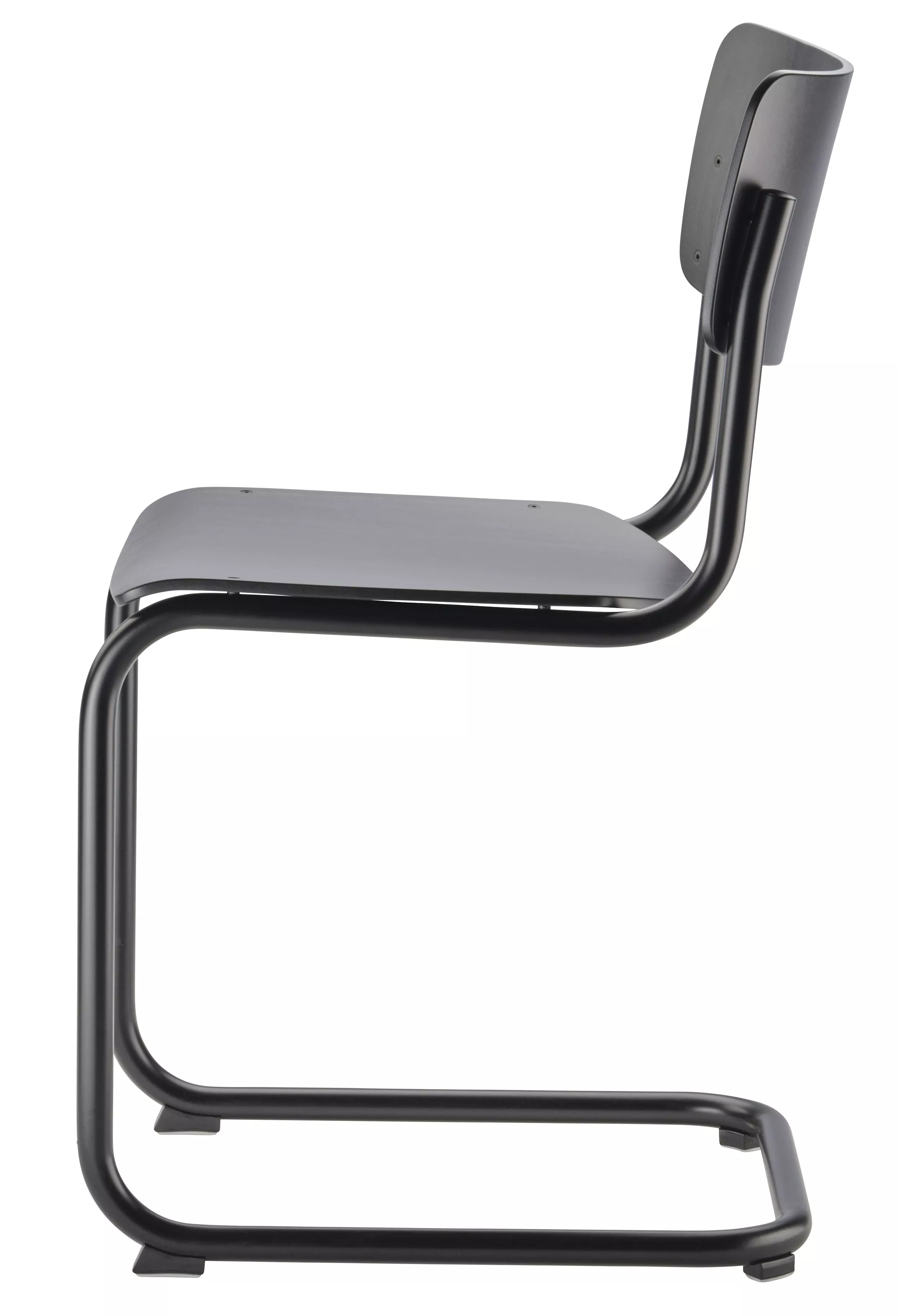 Thonet S 43 Buche schwarz Stuhl in Seitenansicht ohne Hintergrund