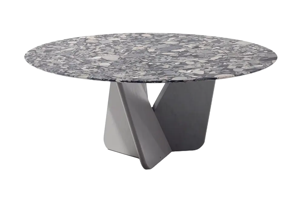 Draenert Tadao V Tisch mit rundem Marmorplatte und modernem Design ohne Hintergrund