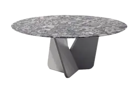Draenert Tadao V Tisch mit rundem Marmorplatte und modernem Design ohne Hintergrund