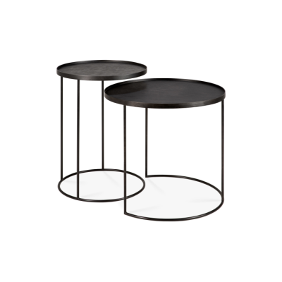 Ethnicraft Tablett-Couchtisch  | Rund 2er-Set