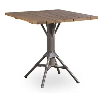 Sika Design Nicole table de jardin 70×70 cm avec plateau en teck