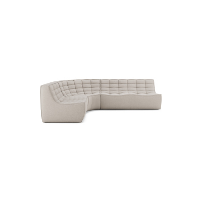 Ethnicraft N701 Modular Sofa Set | 1-Sitzer + 2-Sitzer + Eckmodul rund