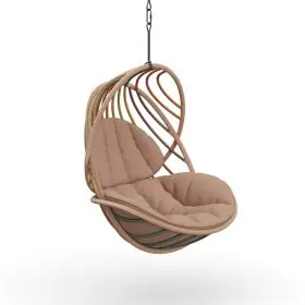 Dedon Kida Hängesessel mit Gestell und Kissen in Beige ohne Hintergrund