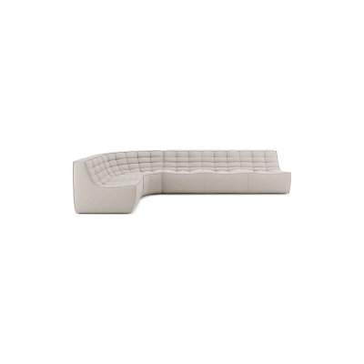 Ethnicraft N701 Modular Sofa Set | 1-Sitzer + 3-Sitzer + Eckmodul rund