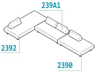 Varaschin Bento Loungesofa • Loungegruppe 470 × 240 cm 