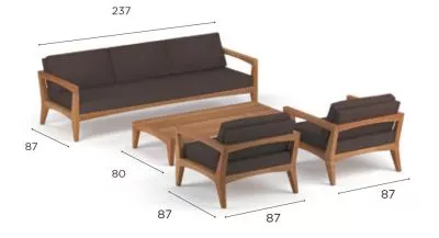 Royal Botania Zenhit Lounge-Set 02 mit Kissen in Standardfarben 