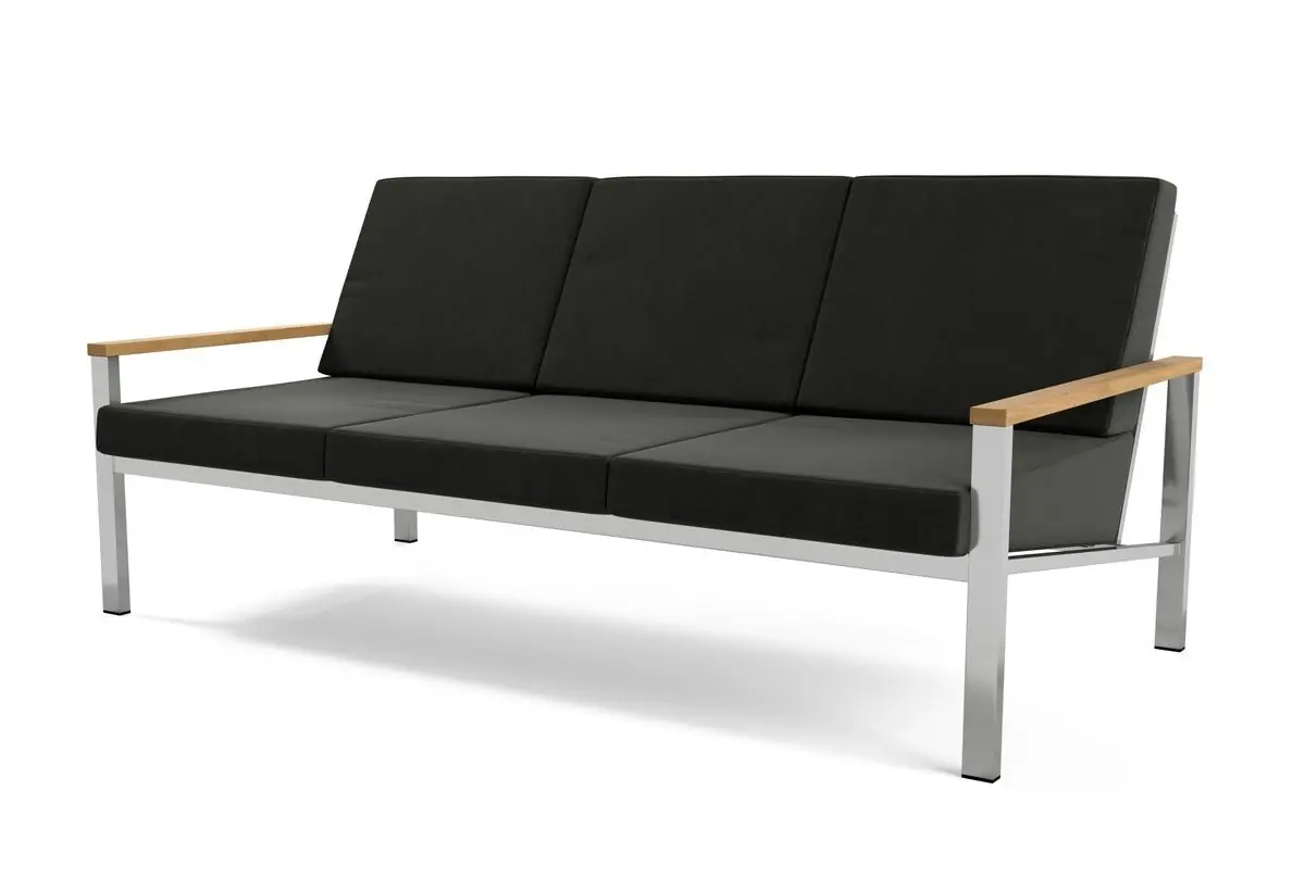 Barlow Tyrie Equinox canapé lounge en acier inoxydable | 3 places