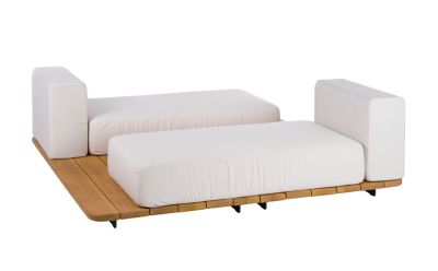 Point Pal Outdoor Daybed 184 cm •  Doppel Vis à Vis Sonnenliege mit Sitz- & Rückenkissen