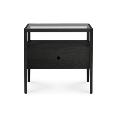 Ethnicraft SPINDLE Nachttisch | Eiche Schwarz | 55 × 35 × 52 cm