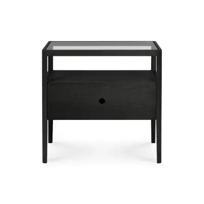 Ethnicraft SPINDLE Nachttisch | Eiche Schwarz | 55 × 35 × 52 cm