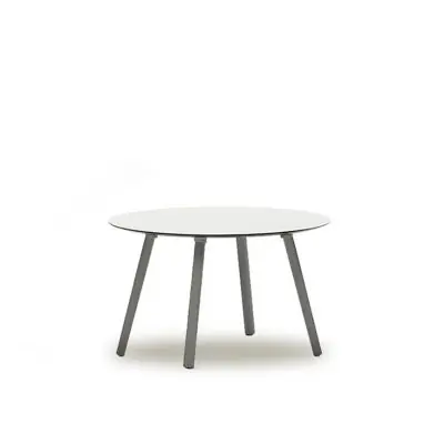 Varaschin Emma table basse Ø 80 / H 43 cm • pieds en aluminium • plateau HPL ou céramique