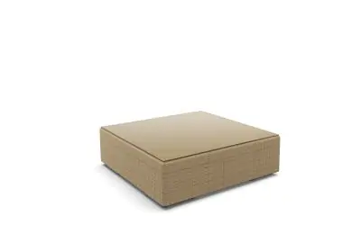 DEDON LOUNGE table basse avec plateau en verre Clear