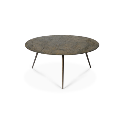 Ethnicraft LUNA Couchtisch | Minerals Lava - Whiskey - 80 × 80 × 35 cm