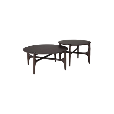 Ethnicraft PI Couchtisch | Mahagoni - Dunkelbraun - rund 