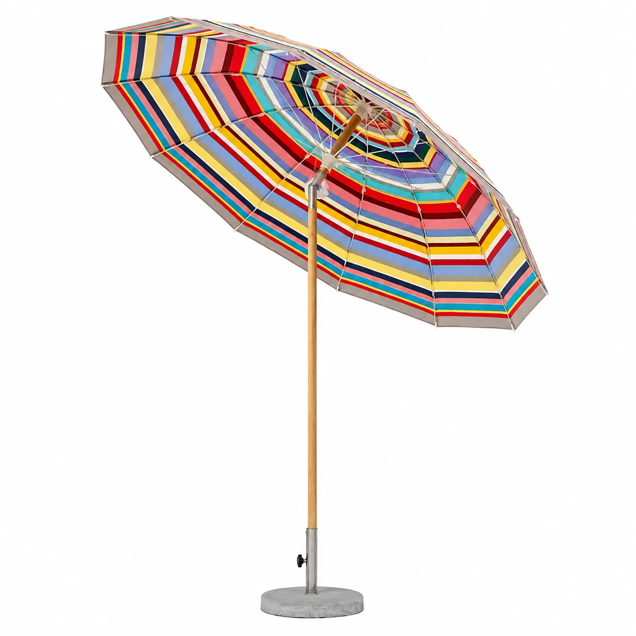 Weishäupl Pagodenschirm Acryltuch Multicolor Stamm Holz Streben Weiß Flaschenzug & Knick 240 cm - Express Lieferung 