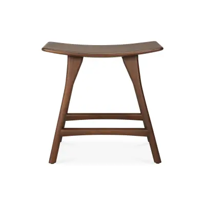 Ethnicraft OSSO tabouret | teck laqué - brun - différentes tailles