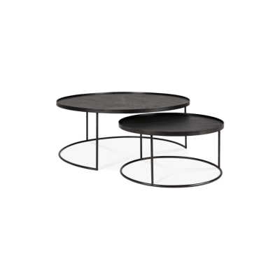Ethnicraft Tablett-Couchtisch  | Rund - 2er-Set 