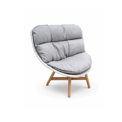 DEDON MBRACE Loungesessel Hochlehner • Teakholzgestell | 15% Outletrabatt - Sea salt