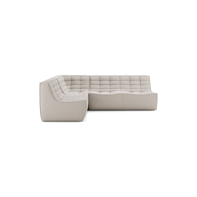 Ethnicraft N701 Modular Sofa Set | 1-Sitzer + 2-Sitzer + Eckmodul eckig