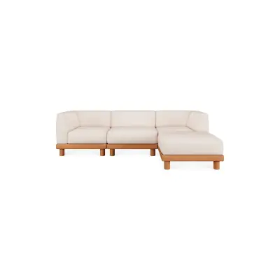 Ethnicraft MONOCLE ensemble de canapés modulaire outdoor | canapé 1 place + 2 modules d'extrémité + repose-pieds