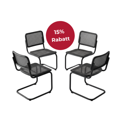 THONET Freischwinger 4-er Set | S 32 V Dark Melange | 15% Rabatt