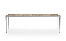 B&B Italia Mirto Outdoor Konsole 200x45 cm mit Tischplatte aus Aluminium oder Iroko ohne Hintergrund